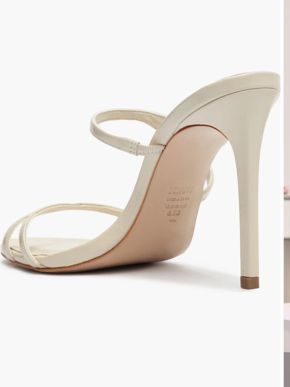 SCHUTZ Cream Strappy Stiletto Sandal